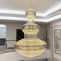 Grand Lustre LED en Cristal pour Hall d'Hôtel, Salle à Manger, Mosquée – Décoration Moderne Nordique de Luxe