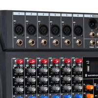 Lihui AM06 1moq Prix de gros abordable Console de mixage audio 6 canaux pour 2 microphones UHF Mini table de mixage DJ USB