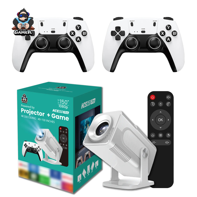 YDH-HCS350 Pro 2025 Hot Sale 4K Game Projector 1000 Lumens 150 Inch Android 11 BT5.0 Auto Zoom 2G RAM Portable Game Projector