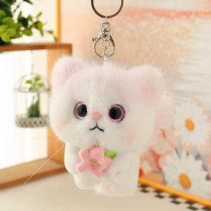 Llavero de Peluche de Gato Pequeño con Corbata de Moño, Animal de Peluche, Colgante para Bolsa, Decoración del Hogar, Juguete de Gato Pequeño y Suave - Product Image 4