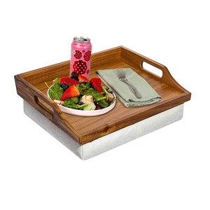 <span class=keywords><strong>Plateau</strong></span> <span class=keywords><strong>de</strong></span> <span class=keywords><strong>lit</strong></span> en bois d'acacia <span class=keywords><strong>avec</strong></span> <span class=keywords><strong>coussin</strong></span> détachable - Product Image 1