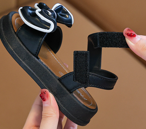 Nuovi <span class=keywords><strong>Sandali</strong></span> Principessa alla Moda di Alta Qualità per Ragazze, Estivi con Fiocco, Versatili per Studentesse, Suola Piatta in PVC e <span class=keywords><strong>Gomma</strong></span> - Product Image 2