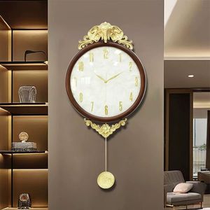 Modern European Style Metal Wall <b>Clock</b> Round 25 Inch Silent Sweep Second Battery Powered Living Room Decor - Product Image 3