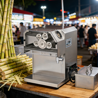 Presse à canne à sucre commerciale automatique en acier inoxydable 5 rouleaux, extracteur de jus à haut rendement 0,75 kW, compatibilité 220 V/110 V