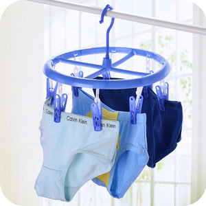 Estante multifuncional para calcetines, tendedero doméstico, tendedero a prueba de viento para balcón/dormitorio, con múltiples clips, para ropa interior/ropa redonda de bebé - Product Image 2