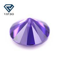 Zircone cubique synthétique de qualité 5A, taille européenne ronde, coupée à la machine, violet/violet foncé, pierres précieuses en vrac, pierres CZ violettes synthétiques, 0,8 mm-20 mm