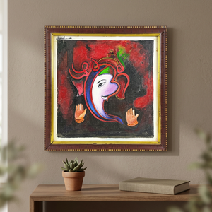 Pintura Madhubani de Bihar en Lienzo Hecha a Mano en Jharkhand, Arte Folclórico Colorido en 3D, Decoración para Sala de Estar, Ojistha Industries 520 - Product Image 6