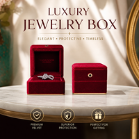 Boîte à bijoux en velours rouge de luxe, boîte à bagues pour cadeau de Noël, logo personnalisé, emballage pour la Saint-Valentin, boîte cadeau de luxe pour bijoux
