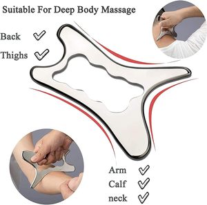 Outils Gua Sha en acier inoxydable avec logo personnalisé, outil de massage facial, du cou et du corps en métal, grattoir Gua Sha en acier inoxydable - Product Image 3
