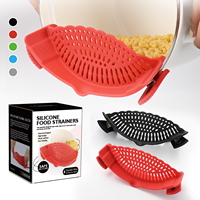 Passoire à clipser réglable en silicone pour légumes et fruits, panier de drainage pour pâtes et légumes, filtre de lavage et d'égouttage