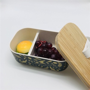 Lunchbox Bento Eco Friendly Biodegradable Bamboo Fiber Deep Divided Lunch Box PLA Plant Based Lunchbox Bento Box Microwave Safe BPA Free
