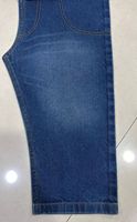 Tela Brocada Acrílica Índigo Lisa Blanqueada, 100% No Tejida, 70 GSM, Peso Medio, Elástica, Resistente a la Abrasión, Ancho de 66/67 Pulgadas