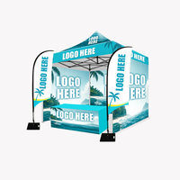 13x13ft Wasserabweisendes Logo-Bedrucktes Dachzelt Robuster Stabiler Rahmen Tragbare Zelte für Outdoor-Veranstaltungen