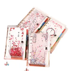 Offre Spéciale Personnalisé Dessin Animé Notes Sables Mouvants Cascade Antichoc Paillettes PVC COUVERTURE Carnet de notes