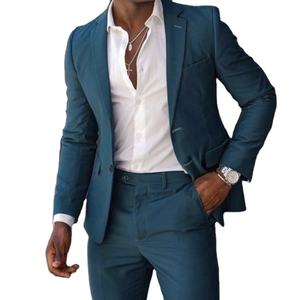 क्लासिक नोकदार अंचल पुरुषों सूट एकल छाती दो बटन दुल्हन शादी Tuxedos स्लिम फिट प्रोम रंगीन जाकेट <span class=keywords><strong>2</strong></span> टुकड़े जैकेट + पंत - Product Image 1