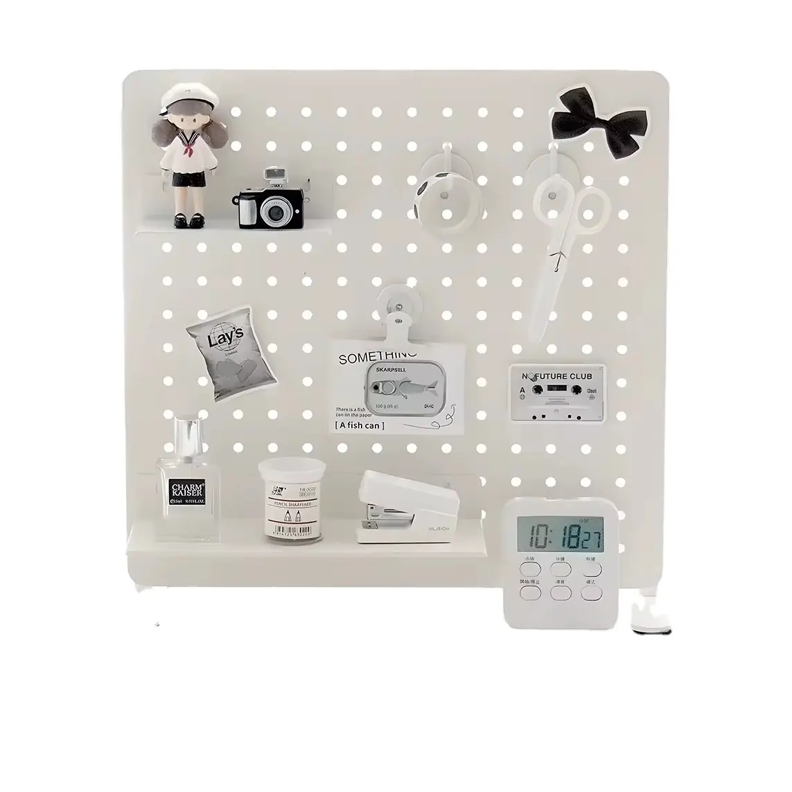 Factory price pegboard recycle material white pegboard with display plate wall free of punch easy to install