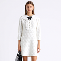 Robe longue en tricot de luxe, à fleurs 3D noires, style halter, avec bandage blanc, haute qualité, best-seller