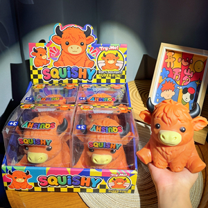 Juguete Antiestrés de Vaca Highland, Suave y de Subida Lenta, Adorable Animal de Granja para Apretar, Regalo para Niños y Adultos, Recuerdo de Fiesta - Product Image 5