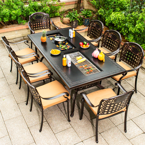 Best Price Cast Aluminum Barbecue Table and <b>Chair</b> Set Outdoor Hotpot Patio Funiture C-A-20 Aluminum Patio Furniture C-A-20 - Product Image 1
