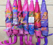 Ombrello Pieghevole per Ragazze, 8 Stecche in Lega, Apertura Manuale, Design Cartoon, Protezione da Sole e Pioggia, Materiale in Poliestere Pongee - Product Image 3