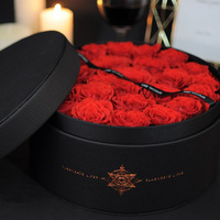 Boîte Cadeau Ronde JOYWOOD en Gros, Étui Cylindrique avec Couvercle Ciel et Terre pour Emballage de Fleurs Souvenirs, Boîte Ronde en Cuir pour les Fêtes