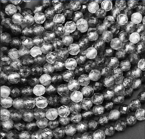 Natural Black Rutile Faceted Beads Jewelry <b>Anklet</b> <b>Bracelet</b> Women 15inch Rondelles Strands Wholesale Gemstones AMARA BR-RnFB-01 - Product Image 5