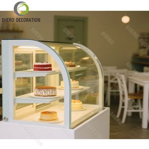 Productos de Tendencia: Vitrina Exhibidora de Pasteles de Acero Inoxidable y Vidrio, Fácil de Limpiar, Vitrina Personalizada para Pan con Luz, Mobiliario para Panadería - Product Image 6