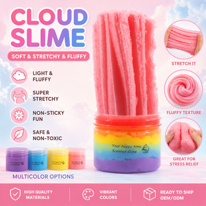 Slime moelleux en forme de cornet de glace, argile colorée effet nuage de soie, jouet DIY fait main, jouets sensoriels anti-stress doux et extensibles - Product Image 3