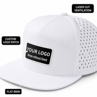 Casquette de golf Performance découpée au laser, respirante, à visière plate, structurée, avec logo personnalisé, ajustable 56-62cm, vente en gros OEM, faible MOQ