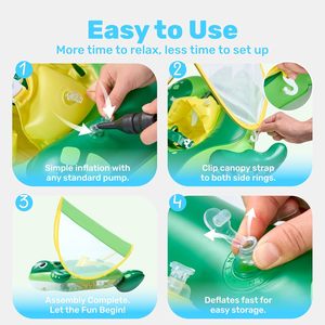 Hot sale Baby Swimming <b>Float</b> Removable Sun Canopy <b>Inflatable</b> Baby Pool <b>Float</b> Sea Turtle Swim Ring Infant Age 6 36 Months - Product Image 5