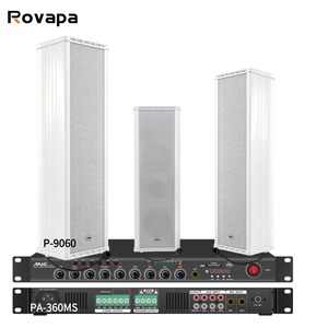 Système de sonorisation alimenté pour l'extérieur, enceinte colonne étanche, amplificateur Bluetooth multi-zones BGM - Product Image 2