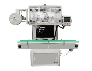 automatic shrink sleeve wrapping labeler for 5 gal gallon bottle caps heat seal bottle neck sleeve label machine