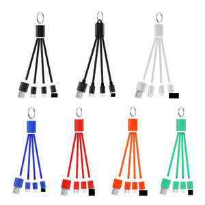 Câble de charge pour téléphone portable avec logo personnalisé, gravure imprimée, durable, <span class=keywords><strong>3</strong></span> en 1, porte-clés, chargeur <span class=keywords><strong>USB</strong></span> pour la promotion - Product Image 3