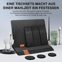 Set de tapis de Table lavable, haute qualité, napperon de Table en feutre, avec support antidérapant