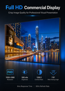 จอแสดงผลวิดีโอวอลล์ LCD เชิงพาณิชย์ขนาด 55 นิ้ว ขอบจอ 1.7 มม. ยี่ห้อ BOE สำหรับห้องควบคุมและร้านค้าปลีก ขอบจอจริง 1.7 มม. ช่วยให้ภาพคมชัด - Product Image 5