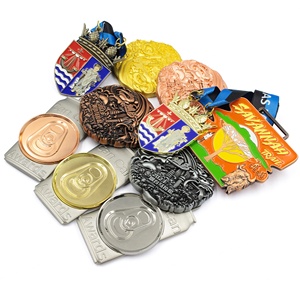 Médaille personnalisée en alliage de zinc avec logo, design récompensant, 2D/3D, ruban doré, pour football, course à pied, sports, médaille métallique sur mesure - Product Image 5