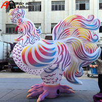 Poulet gonflable géant personnalisé arc-en-ciel, coq coloré pour festival de fierté, activité de carnaval, fête à thème, spectacle de rue, décoration