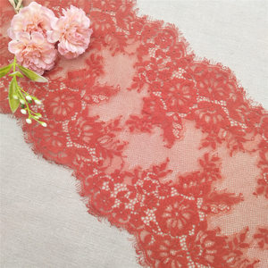 Bordure en dentelle de style français rouge, bordure en dentelle tricotée, mélange de nylon écologique pour accessoires vestimentaires, 3 yards - Product Image 2