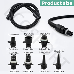 Adaptateur de pompe à air pour bateau pneumatique Lcosport, 7 embouts, tuyau ondulé pour accessoire de valve à pagaie - Product Image 3