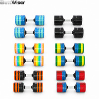 BettWiser Ensemble d'haltères réglables antidérapants en acier, avec intervale de 1 kg, 20 kg, 40 kg, 90 lbs, 100 lbs, pour la maison et l'exercice physique