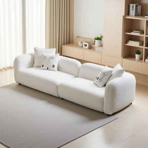 LIJIE 2026 Nouveau Canapé Modulaire en Velours Moderne avec Rembourrage en Mousse, Design Carré, Pieds en Bois, pour Salon - Product Image 2