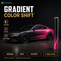 Film Vinyle Adhésif Dégradé Personnalisé OEM pour Covering Automobile, Effet Couleur Changeante, PVC TPU, Sans Bulles, 1.52x17m, Vente en Gros Usine