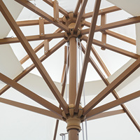 Parasol d'extérieur personnalisé en aluminium à double couche avec bord ondulé, imperméable, pour terrasse, plage, hôtel, restaurant