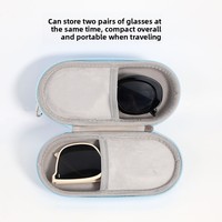 Étui à lunettes portable en EVA, antichoc, étanche, boîte de protection rigide pour lunettes, pochette zippée, vente en gros, logo personnalisé