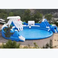 Polar urso pinguim inflável decorar parque aquático, jogos de entretenimento na água