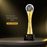 Concours de musique de chanteur personnalisé Concours de voix Gold Host Musical Note Microphone Concours de musique Souvenir Award Trophée en résine