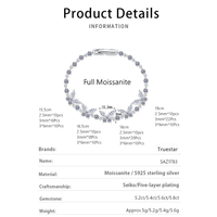 Bracelet chaîne en argent S925 incrusté de moissanite, style papillon, pour femme, accessoire de robe de soirée, design tendance