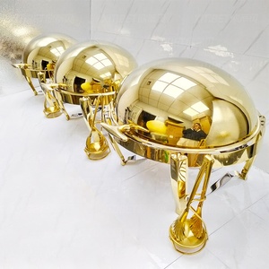 Calentador de Alimentos Buffet para Restaurante de Hotel de Lujo Dorado, Recipiente para Calentar Alimentos con Vapor, 9L, Eficiencia Energética A++, para Banquetes de <span class=keywords><strong>Boda</strong></span> y <span class=keywords><strong>Catering</strong></span> - Product Image 5