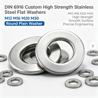 DIN6916 Stainless Steel Zinc Flat Washers Custom High Strength Round Plain Washers Metric Heavy Duty Industrial Fasteners