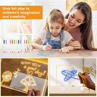 Tableau effaçable à sec en acrylique avec support réglable, ensemble de marqueurs, tableau lumineux pour la maison, le bureau et l'école
